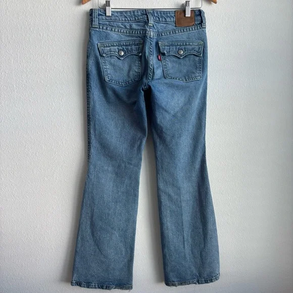 Levi's Naughties Low Rise Bootcut Vintage 2000 Back Pocket Light Blue Jeans - Picture 5 of 15